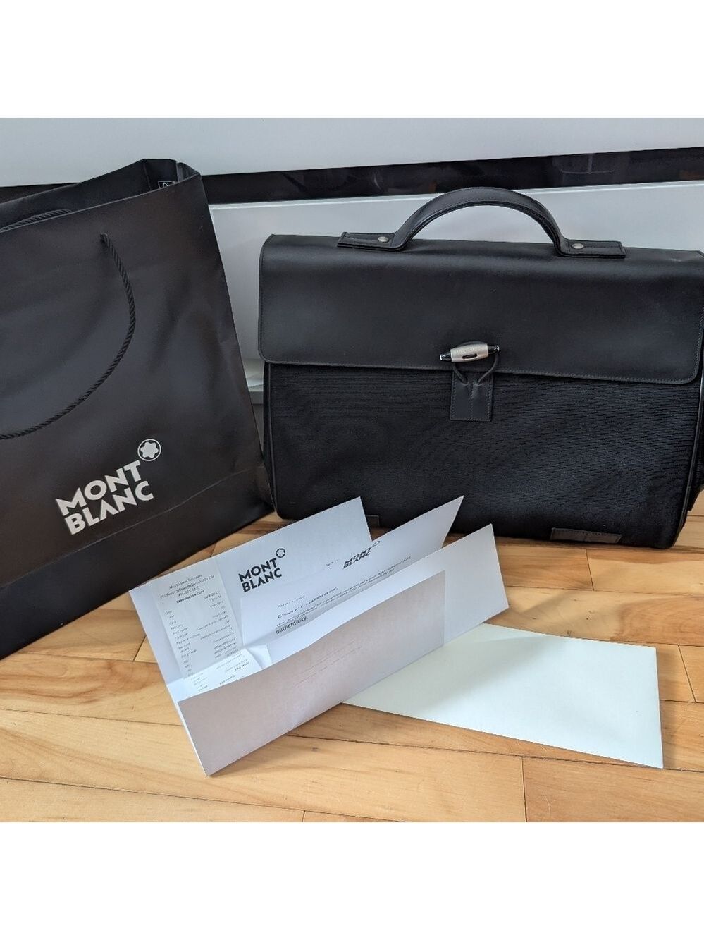 Authentic Montblanc MB8772 Double Briefcase - Like New with Papers